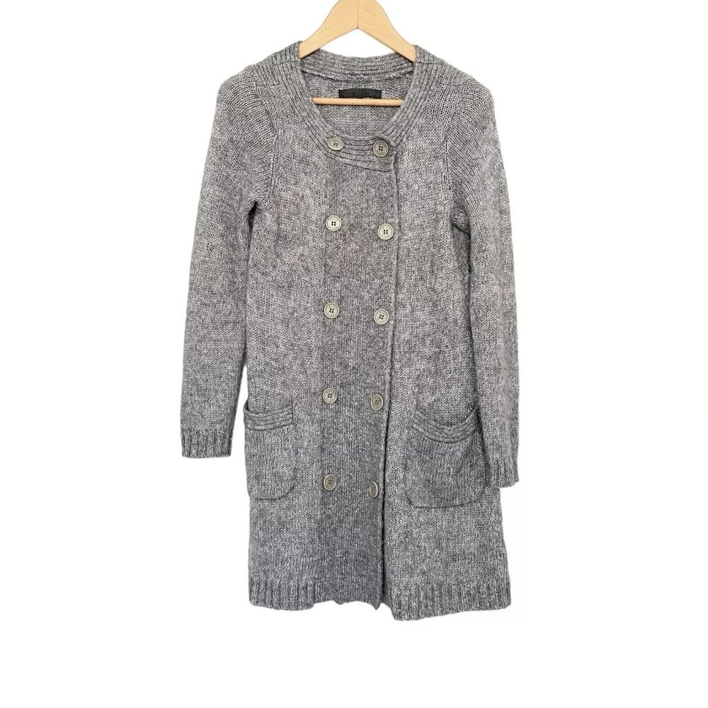 b+ab b plus ab Womens Size 38 Long Cardigan Sweater Alpaca Mohair Blend Gray